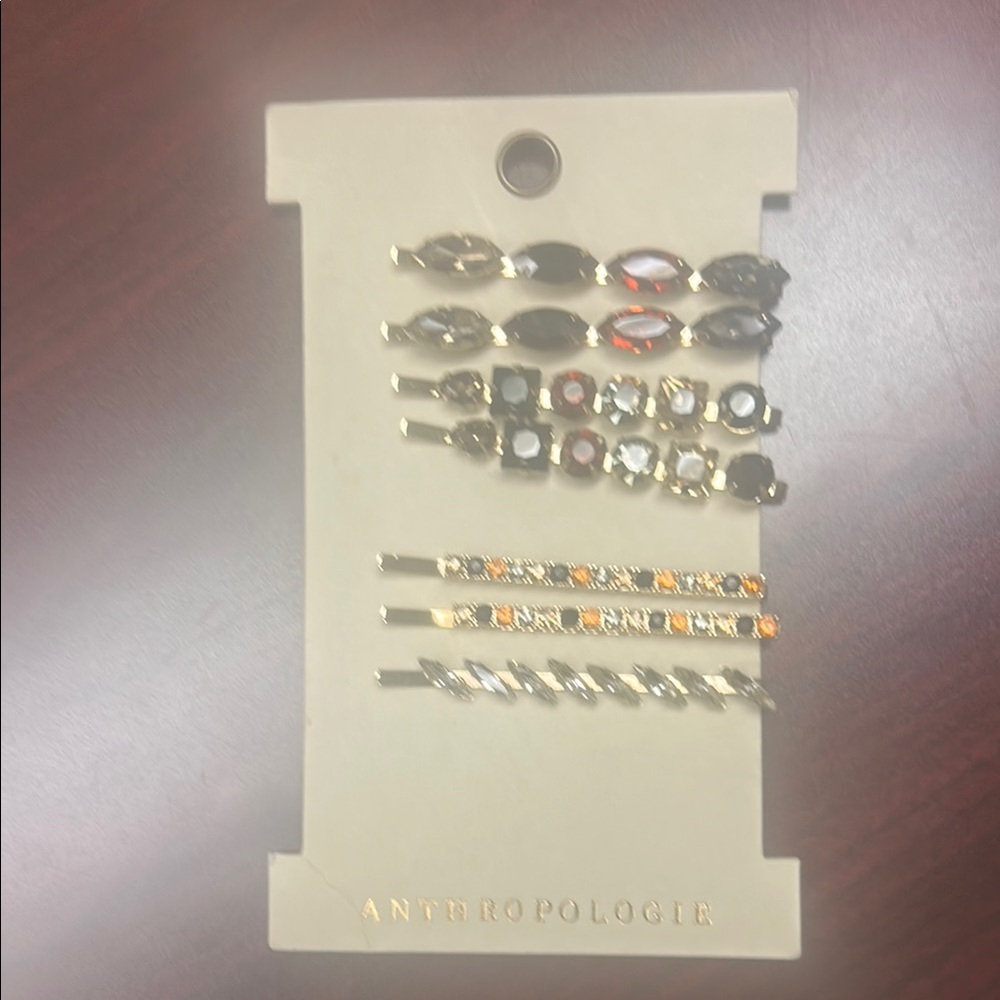 Anthropologie Elegant Hair Clip Set - Gold, Silver, Black